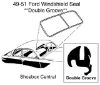 0A-7003110 1949 1950 1951 Ford Shoebox Double Groove Windshield Rubber Weatherstripping Seal Molding