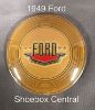 8A-3627 1949 Ford Shoebox Car Gold Horn Ring Button Plastic Emblem Medallion