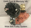 242 1949 Ford Mercury Flathead V8 Alternator Bracket Wide Belt Pulley GM 1 wire