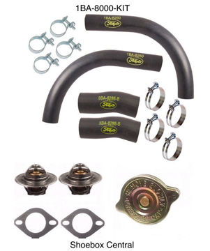 1949-1950-1951-1952-1953-ford-cooling-system-kit-save 1BA-8000-KIT 1949 1950 1951 1952 1953 Ford Flathead V8 Complete Cooling System Repair Service Kit