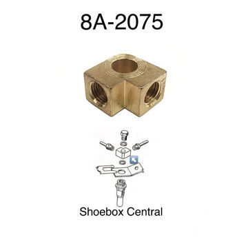 1949-1950-1951-ford-left-front-brake-line-fitting-8a-2075 8A-2075 1949 1950 1951 Ford Brass Brake Line Fitting Left Front Driver Side