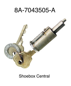 1949-ford-trunk-deck-boot-lid-handle-lock-cylinder-tumbler 8A-7043505-A 1949 Ford Trunk Deck Boot Lid Lock Cylinder Tumbler