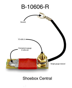 1949-1950-1951-1952-1953-ford-mercury-12-volt-to-6-volt-voltage-reducer-drop-for-gauges 12 volt to 6 volt voltage reducer for gauges