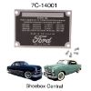 7C-14001 1949 1950 ford VIN Tag Firewall DATA Serial Number Plate