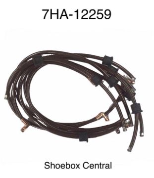 7HA-12259-1949-1950-ford-226-inline-6-cylinder-brown-spark-plug-wire-set 7HA-12259 1949 1950 Ford 6 Six Cylinder Spark Plug Ignition Wire Set Kit