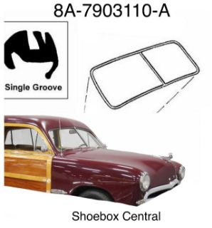 8A-7903110-A 1949 1950 1951 Ford Wagon Single Groove Windshield Rubber Seal Weatherstripping Gasket