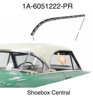 1A-6051222-PR 1951 Ford Victoria Roof Rail Seals Weatherstripping Channel