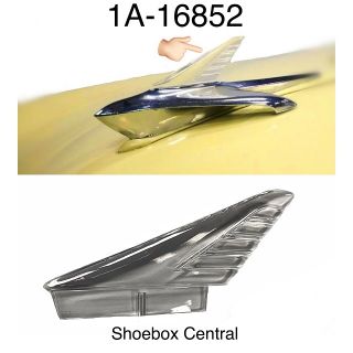 1A-16852 1951 Ford Shoebox Hood Ornament Clear Plastic Lexan Insert Emblem Medallion