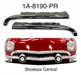 1A-8190-PR 1951 Ford Shoebox Chrome Upper Grille Bars New Pair