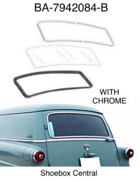 ba-7942084-b-1952-1953-1954-ford-station-wagon-back-rear-window-rubber-weatherstripping-seal-with-chrome BA-7942084-B 1952 1953 1954 Ford Wagon Delivery With Chrome Back Rear Window Rubber Weatherstrip Seal