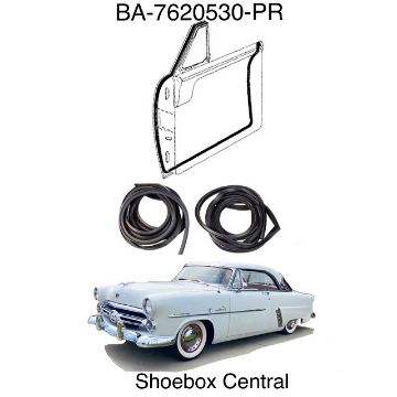 ba-7620530-pr-1952-1953-1954-ford-victoria-convertible-door-weatherstripping-rubber-seal-kit BA-7620530-PR 1952 1953 1954 Ford Victoria Sunliner Door Weatherstripping Rubber Seals