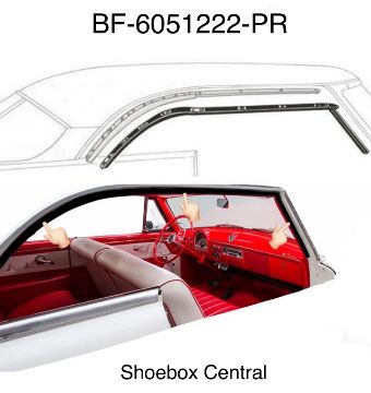 bf-6051222-pr-1952-1953-1954-ford-victoria-roof-rail-seal-rubber-weatherstripping BF-6051222-PR 1952 1953 1954 Ford Victoria Roof Rail Seals Rubber Weatherstrip Pair Set Kit