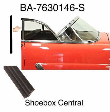 ba-7630146-nc-1952-1953-1954-ford-convertible-victoria-front-edge-quarter-window-seal-rubber-weatherstripping BA-7630146-NC 1952 1953 1954 Ford Victoria Sunliner Front Edge Vertical Quarter Window Rubber Seal Weatherstrip
