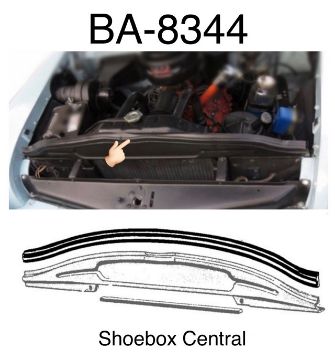 ba-8344-1952-1953-1954-ford-radiator-upper-air-deflector-to-hood-rubber-seal-weatherstrip BA-8344 1952 1953 1954 Ford Radiator Upper Air Deflector to Hood Seal