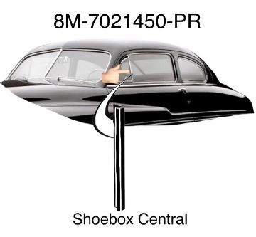 8m-7021450-pr-1949-mercury-front-vent-wing-window-back-edge-vertical-rubber-seal-weatherstripping 8M-7021450-PR 1949 Mercury Front Vent Wing Window Rubber Seal Weatherstrip Gasket