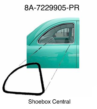 1949-1950-1951-ford-business-coupe-quarter-window-rubber-weatherstripping-seals 8A-7229905-PR 1949 1950 1951 Ford Business Coupe Quarter Window Rubber Seals Weatherstrip