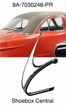 1949-1950-1951-ford-tudor-sedan-rear-flip-open-vent-window-rubber-weatherstripping-seals 8A-7030248-PR 1949 1950 1951 Ford Tudor Sedan Rear Vent Wing Window Rubber Seal Weatherstrip