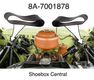 1949-1950-1951-ford-fresh-air-duct-to-inner-fender-panel-rubber-connector-seals-new 8A-7001878 1949 1950 1951 Ford Air Ventilation Tube Rubber Sleeves Boots Seals Connectors