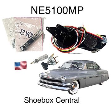 1951-mercury-12v-electric-wiper-motor NE5100MP 1951 Mercury 12 Volt Windshield Wiper Motor Conversion Kit
