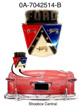 1950-1951-1952-1953-1954-1955-1956-ford-trunk-deck-boot-lid-emblem-plastic-insert 0A-7042514-B 1950 1951 Ford Trunk Deck Boot Lid Emblem Badge Medallion Plastic Insert