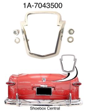 1950-1951-ford-chrome-trunk-deck-lid-emblem-bezel-retainer-new 1A-7043500 1950 1951 Ford Trunk Deck Boot Emblem Medallion Chrome Bezel Retainer Trim Ring