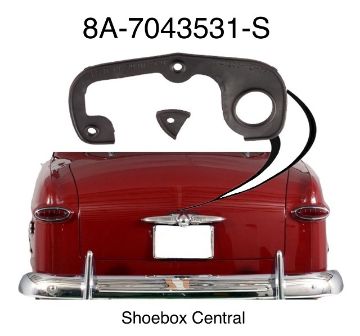 1949-ford-trunk-deck-boot-lid-rubber-mounting-pad-seal-gasket 8A-7043531-S 1949 Ford Passenger Car Trunk Deck Boot Lid Handle Gasket Rubber Pad Seal