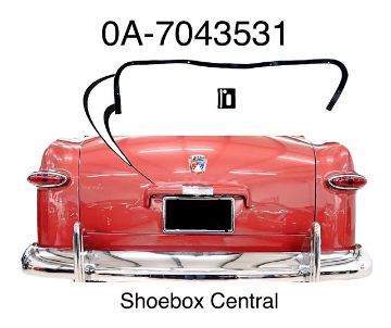 1950-ford-trunk-deck-boot-lid-handle-rubber-mounting-pad-seal-gasket 0A-7043531 1950 Ford Passenger Car Trunk Deck Boot Lid Handle Gasket Pad Rubber Seal