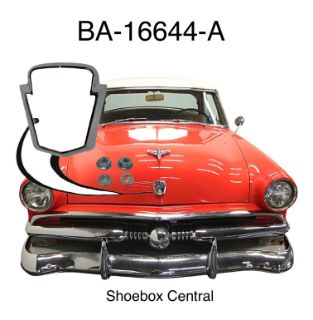 BA-16644-A 1952 1953 1954 Ford Hood Emblem Crest Ornament Chrome Bezel Retainer Trim Ring