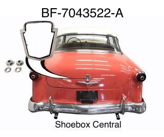 BF-7043522-A 1952 1953 1954 Ford Trunk Deck Boot Lid Emblem Crest Retainer Bezel Trim Ring