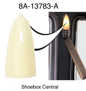 1949-1950-ford-interior-pillar-light-plastic-lens 8A-13783-A 1949 1950 Ford Pillar Dome Interior Light Lens Ivory Plastic