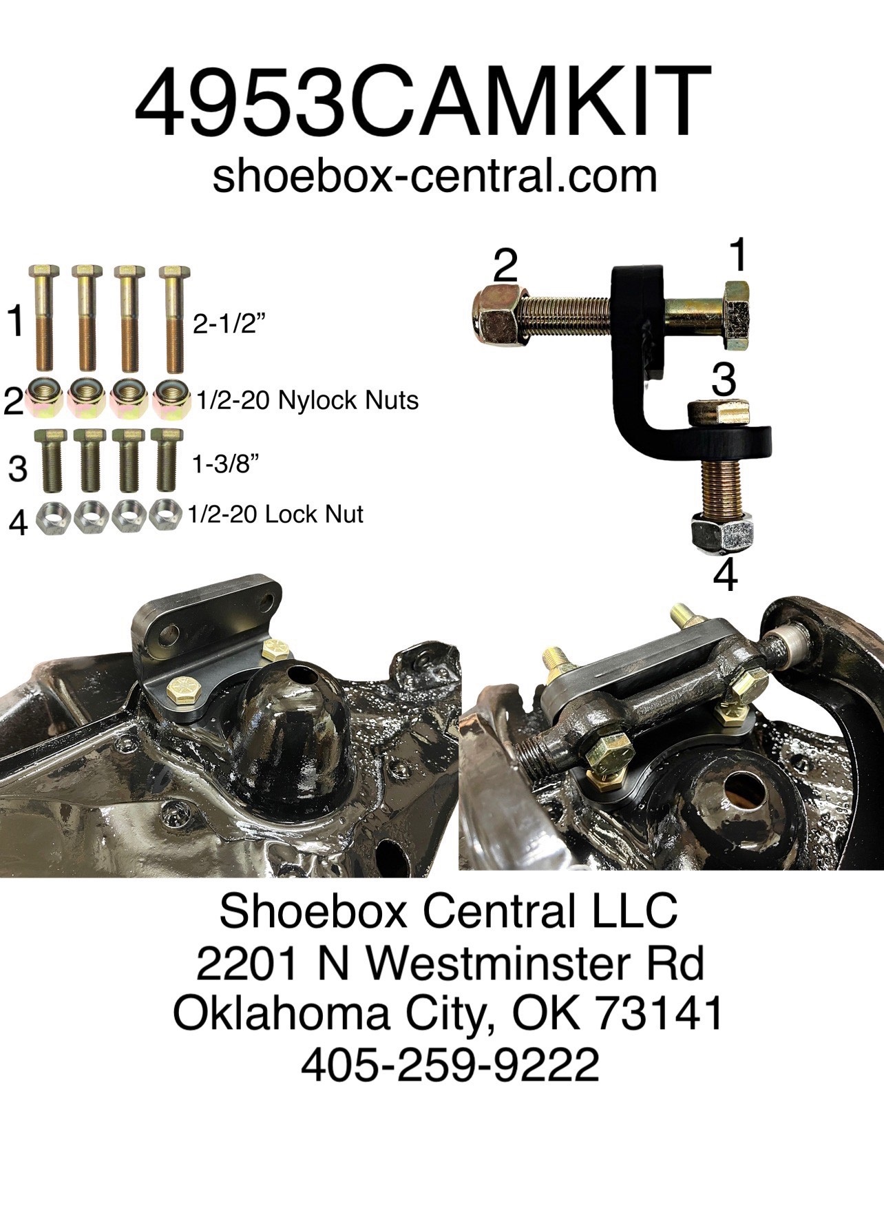 4953camkit 1949 1950 1951 1952 1953 Ford Mercury Camber Adjustment