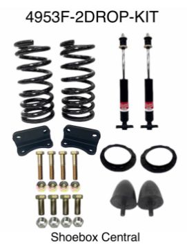 1949-1950-1951-1952-1953-ford-complete-front-2-inch-drop-kit 4953F-2DROP-KIT 1949 1950 1951 1952 1953 Ford Complete 2 Inch Front Drop Lowering Kit Shoebox Central