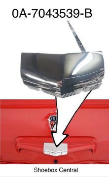 1950-ford-chrome-trunk-deck-boot-lid-handle-center 0A-7043539-B 1950 Ford Car Trunk Deck Boot lid Chrome Handle Center Trim Lock