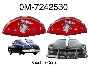 1950-1951-mercury-trunk-hood-emblem-insert 0M-7242530 1950 1951 Mercury Hood Deck Trunk Emblem Ornament Medallion Badge