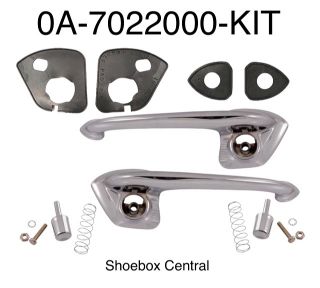 0A-7022000-KIT 1950 1951 Ford Passenger Car Outside Exterior Chrome Door Handle Kit Buttons Rubber Pad Gaskets