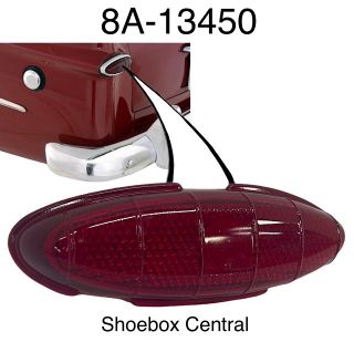 8A-13450 1949 1950 Ford Shoebox Taillight Tail Light Lens Glass Red New