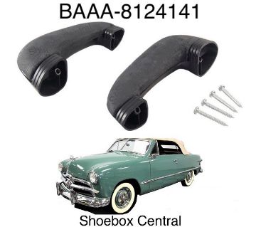 1949-1951-ford-inside-door-new-armrest BAAA-8124141 1949 1950 1951 Ford Armrests Arm Rest New Pair