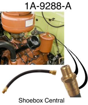 1951-1952-1953-ford-mercury-flathead-v8-6-six-cylinder-flexible-rubber-fuel-gas-petrol-line-hose 1A-9288-A 1951 1952 1953 Ford Fuel Pump Supply Line Hose Flex Rubber