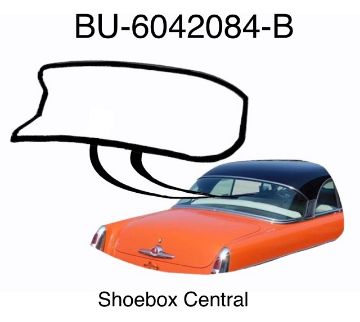 bu-6042084-b-1953-1954-mercury-sun-valley-monterey-back-glass-rear-window-rubber-seal-weatherstripping-gasket-molding BU-6042084-B 1953 1954 Mercury Two Door Hardtop Back Glass Rear Window Rubber Seal Weatherstripping