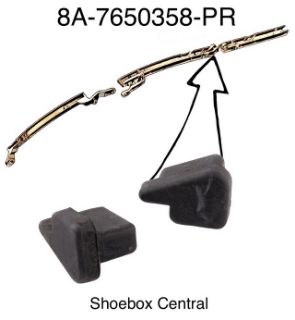8A-7650358-PR 1949 1950 Ford Shoebox Convertible Top Rail Rubber Plug Seals Stops