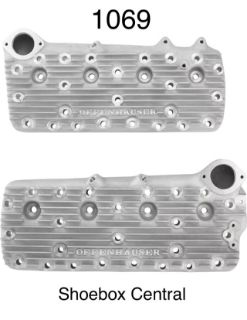 Offenhauser 1069 Model 400 Ford Flathead V8 Finned Aluminum High Compression Cylinder Heads