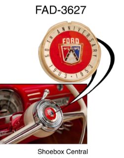 FAD-3627 web 1953 Ford Car 50th Anniversary Horn Ring Emblem