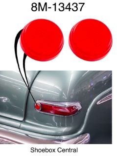 8M-13437 1949 1950 Mercury Tail Light Reflector Reflectors Pair New