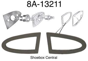 1949-ford-parking-light-lens-seals 8A-13211 web 1949 Ford Car Park Parking Light Turn Signal Indicator Glass Lens Gasket Seal Foam Rubber Pad Pair New.jpg