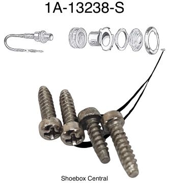 1a-13238-s-1951-ford-park-parking-light-turn-signal-indicator-chrome-bezel-trim-ring-screw-hardware-kit 1A-13238-S web 1951 Ford Car Park Parking Light Turn Signal indicator Lens Chrome Retainer Bezel Screws Screw Set of 4 New.jpg