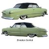 49-51 Ford Shoebox 2 link installed kit Green Convertible 1 parked.jpg