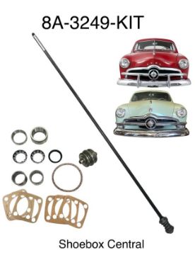 8A-3249-KIT 1949 1950 Ford Shoebox Passenger Car Steering Box Rebuild Overhaul Kit with Shaft
