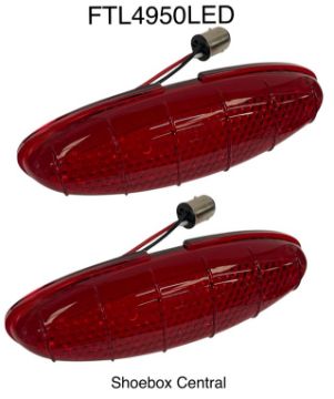 FTL4950LED 1949 1950 Ford Shoebox Car 33 LED 12 Volt Tail Light Lights Assembly Pair Set Kit