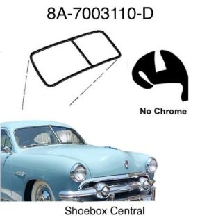 8A-7003110-D 1949 1950 1951 Ford Plain No Chrome Windshield Rubber Seal Weatherstrip Gasket
